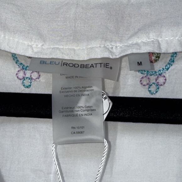 Bleu Rod Beattie Women’s Embroidered Swim Coverup White Size Medium NWT - Picture 4 of 5
